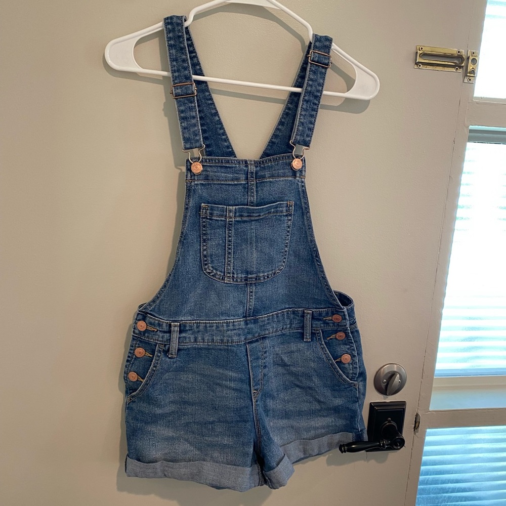 Old navy jean short overalls